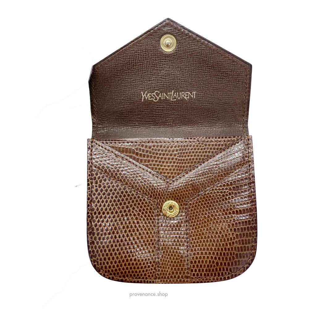 🔴 Yves Saint Laurent Lizard Coin Wallet - Brown - Picture 5 of 6